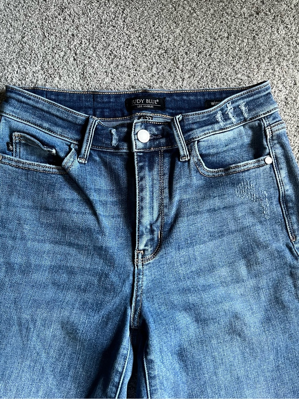 Judy Blue Size 5 / 27 Jeans Wide Leg Medium Wash Stretch - Picture 2 of 6